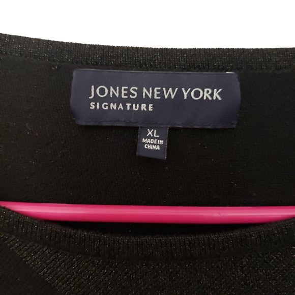 CT231 Ladies Jones New York Black Lightweight Sweater XL - Picture 2 of 3